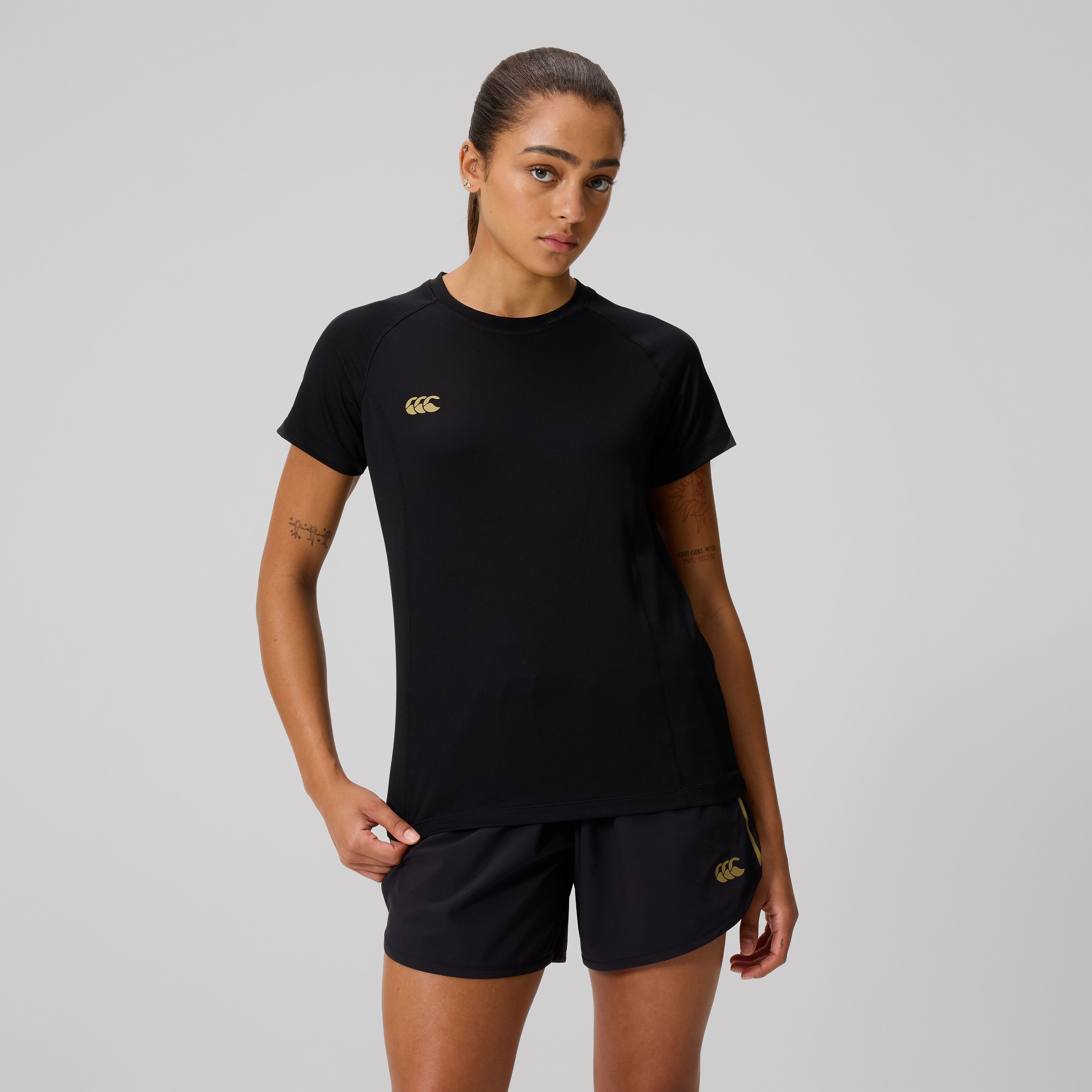 canterbury-tempo-training-t-shirt-donna-nera-maglia-fitness image 3