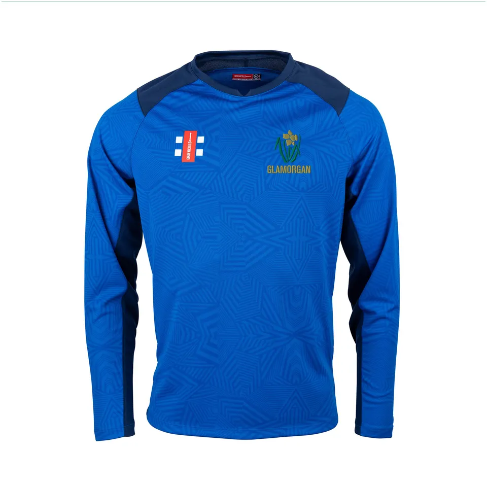 gray-nicolls-pro-t20-maglia-cricket-junior-manica-lunga-royal-navy-glamorgan-pat image 1