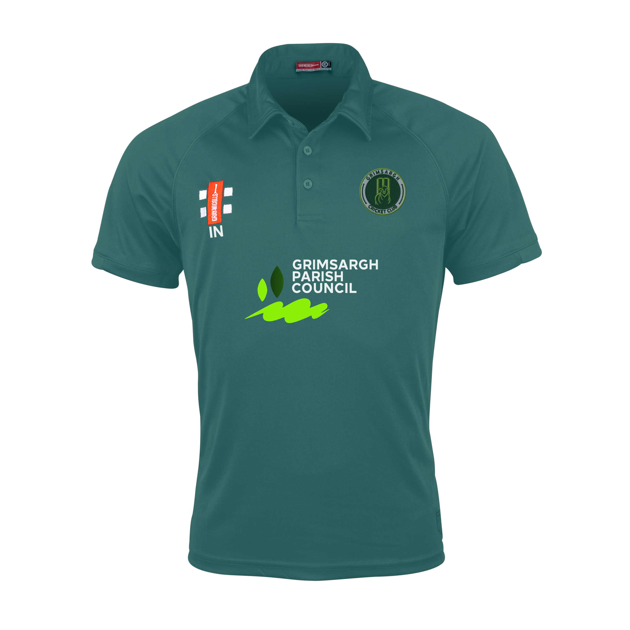gray-nicolls-matrix-v2-polo-cricket-junior-verde-manica-corta-grimsargh-cc image 1