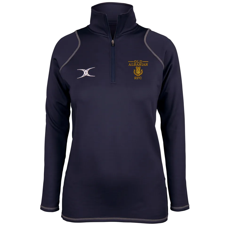 gilbert-rugby-quest-pile-1-4-zip-blu-navy-donna-old-albanians-rfc image 1