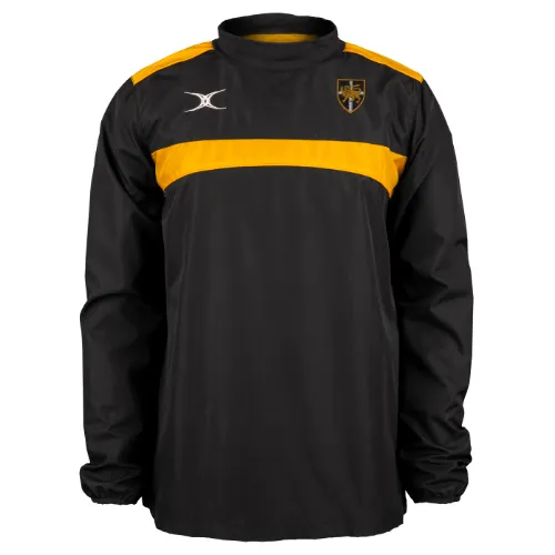 gilbert-rugby-esher-rfc-photon-top-riscaldamento-bambino-nero-oro image 1
