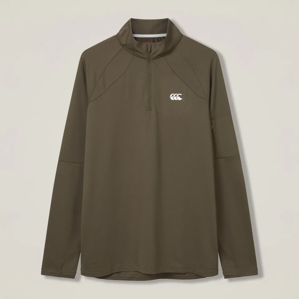 canterbury-tempo-felpa-1-4-zip-uomo-verde-performance image 1
