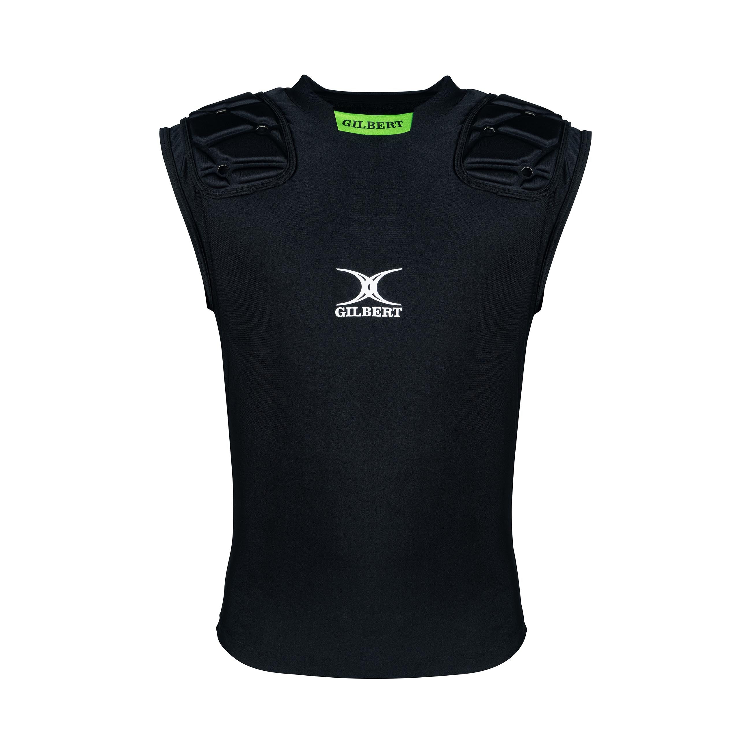 gilbert-rugby-vapour-vest-body-armour-senior-nera-corpetto-protettivo-rugby image 1