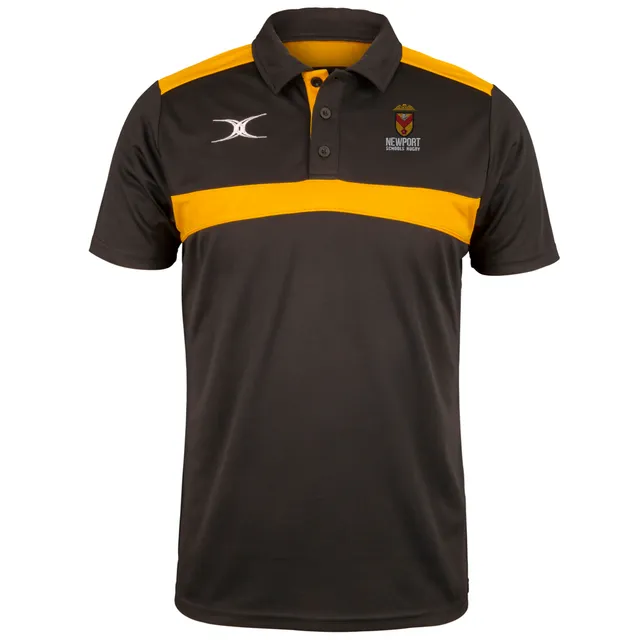 gilbert-rugby-newport-schools-rugby-photon-polo-uomo-senior-nero-oro image 1