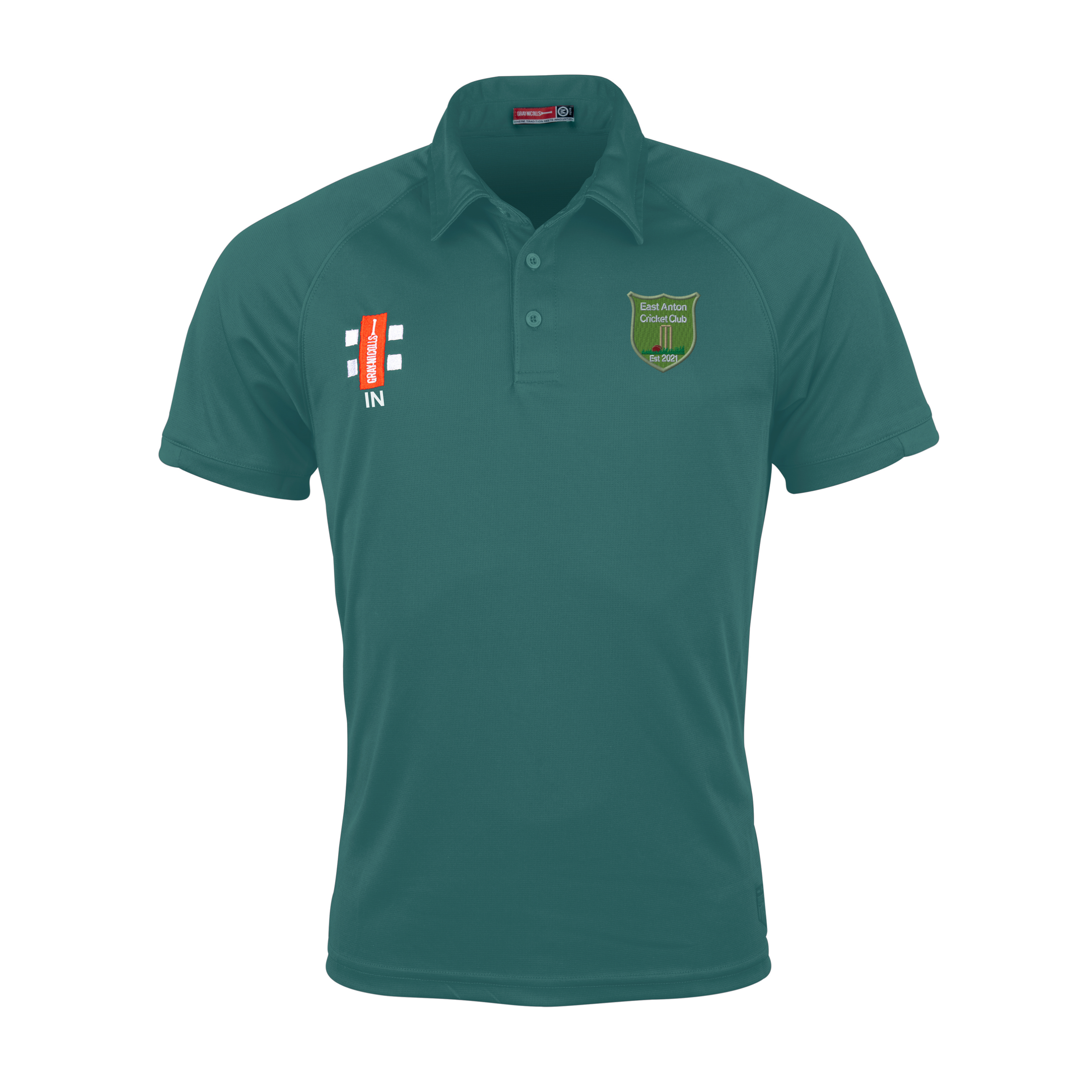 gray-nicolls-east-anton-cc-junior-polo-matrix-v2-manica-corta-verde image 1