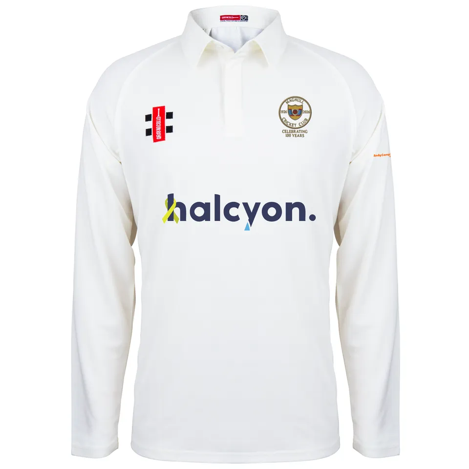 gray-nicolls-matrix-v2-maglia-cricket-manica-lunga-junior-maghull-cc-ivory-100th image 1