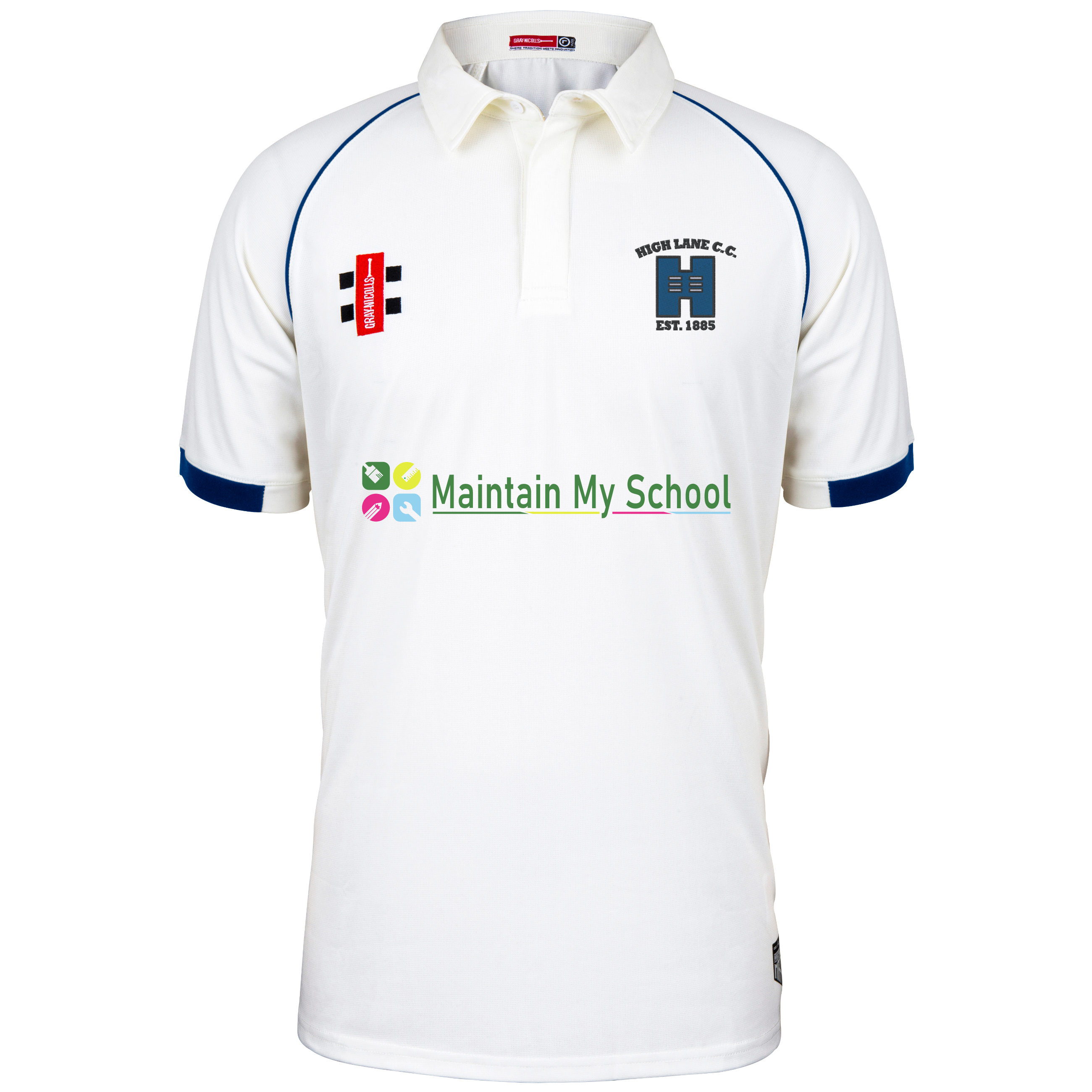 gray-nicolls-high-lane-c-c-matrix-v2-maglia-cricket-manica-corta-ivory-navy image 1