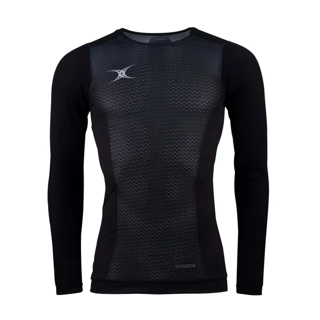 mizos-pro-baselayer-manica-lunga-donna-gilbert-rugby-nero-bianco image 1