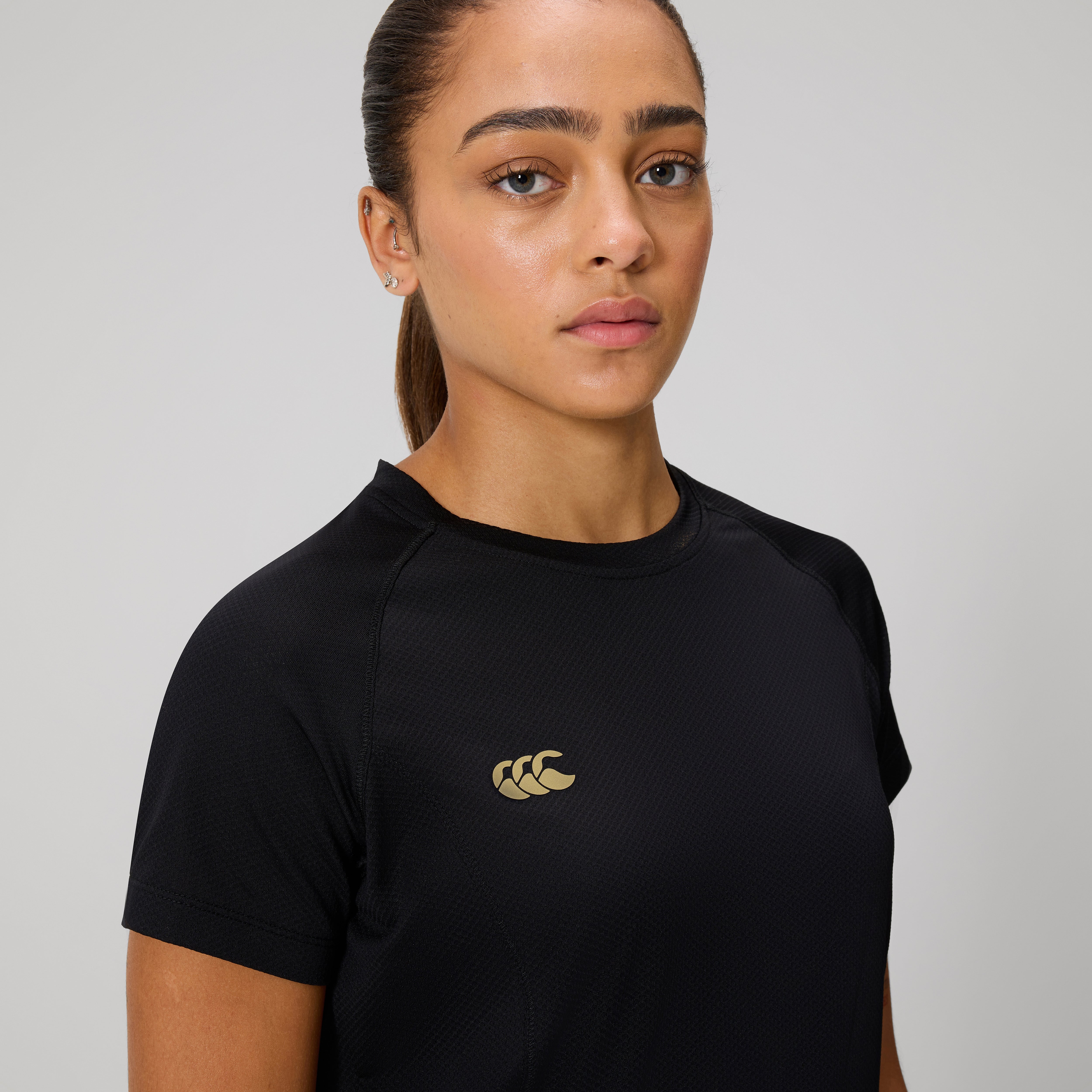 canterbury-tempo-training-t-shirt-donna-nera-maglia-fitness image 6