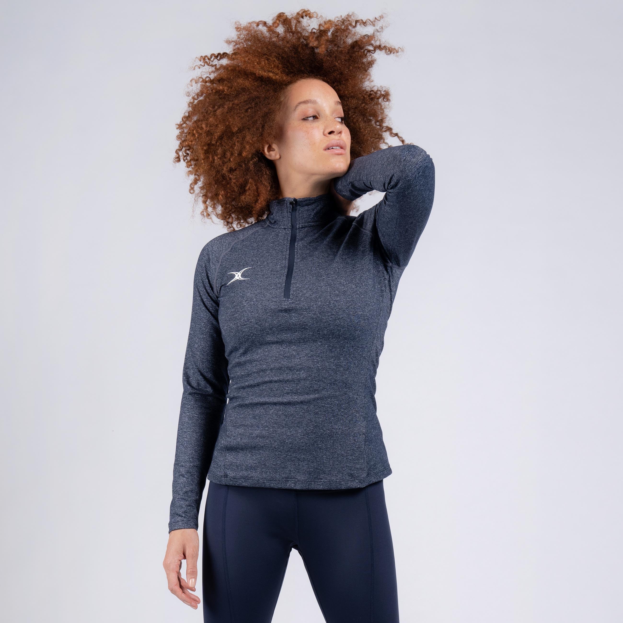 gilbert-rugby-synergie-pro-top-warm-up-donna-nero-blu-navy image 8