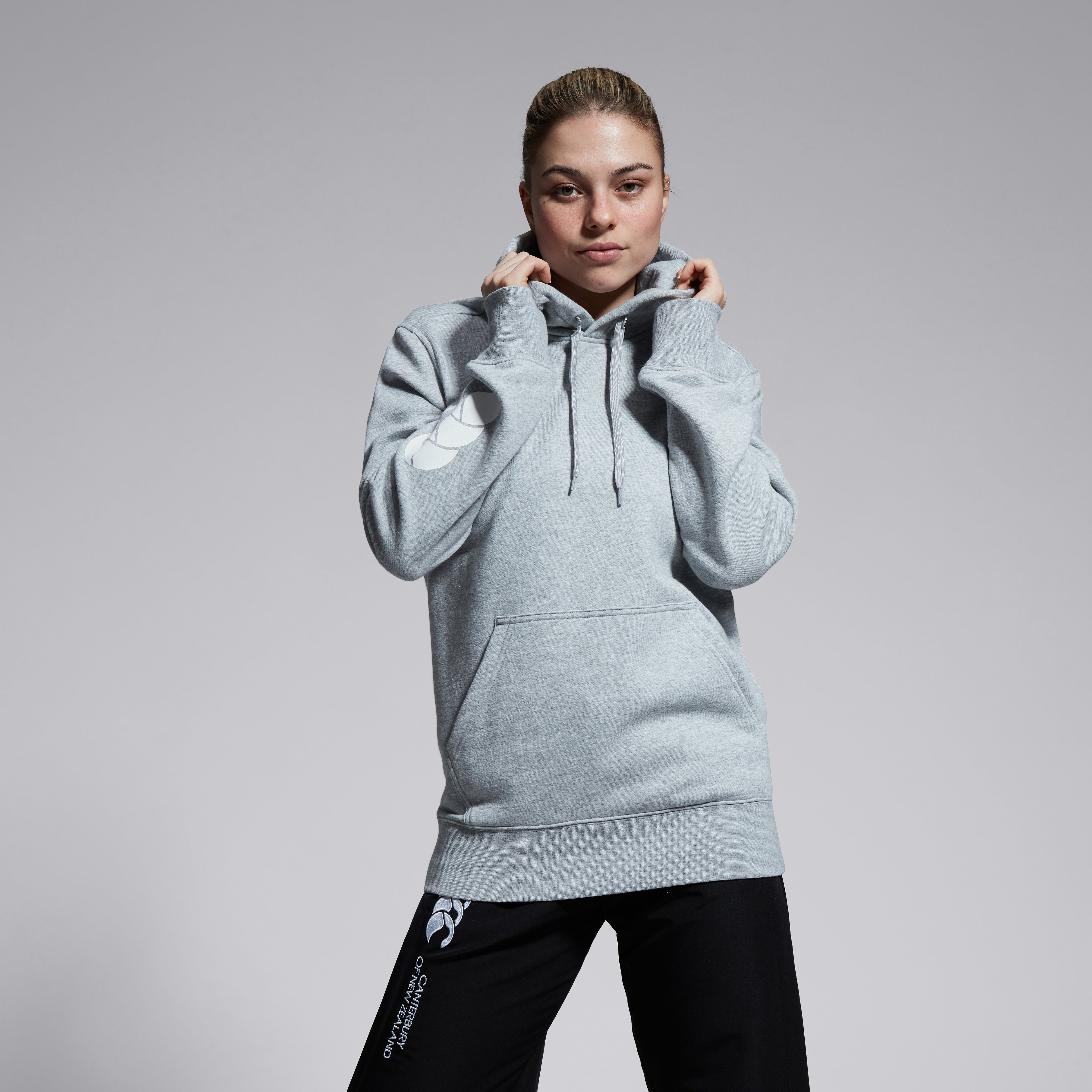 canterbury-club-hoody-felpa-donna-grigio-con-cappuccio image 5