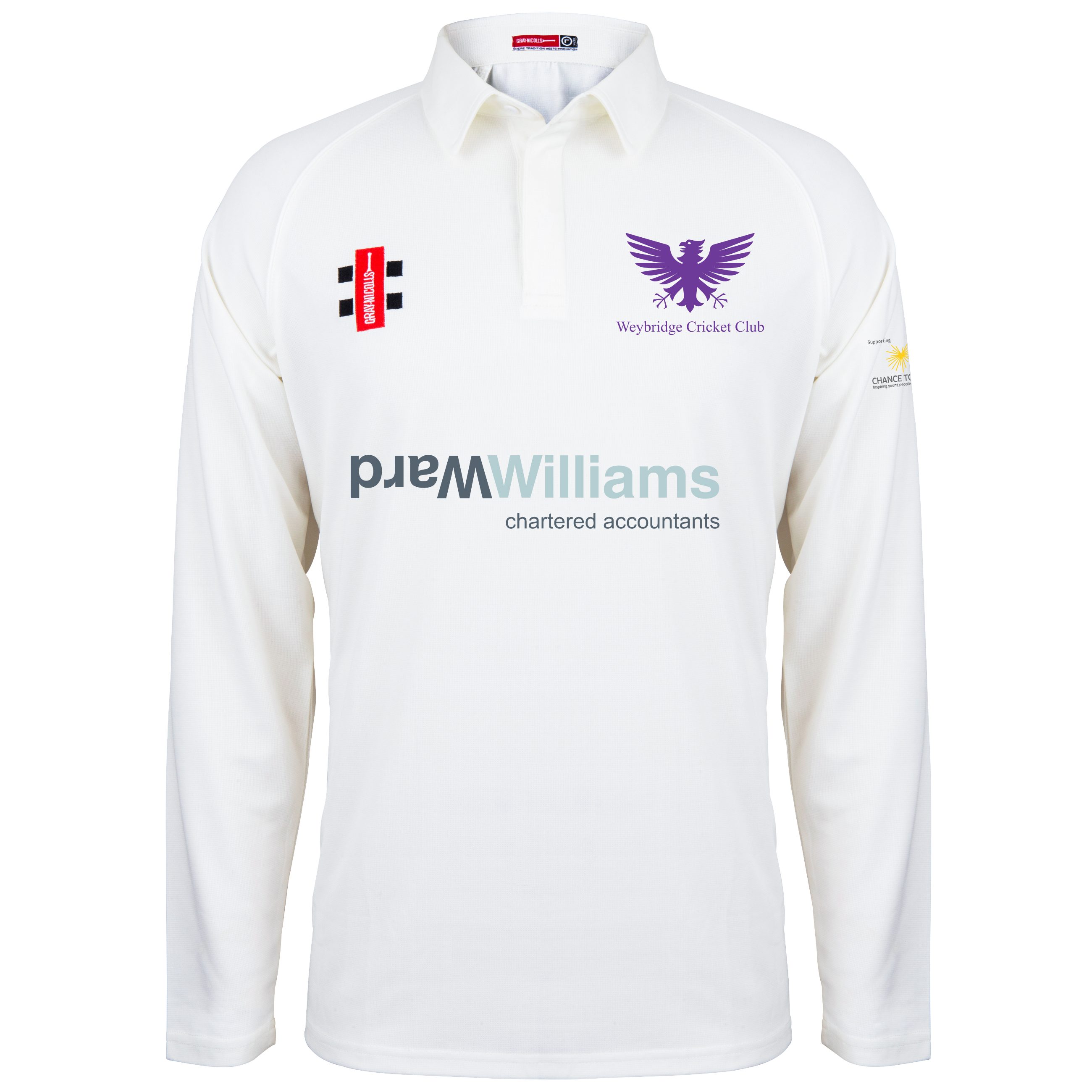 gray-nicolls-matrix-v2-camicia-cricket-manica-lunga-senior-weybridge-cc-avorio image 1