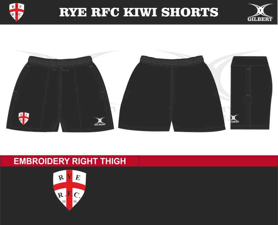 gilbert-rugby-rye-rugby-club-kiwi-pro-shorts-bambino-nero image 2
