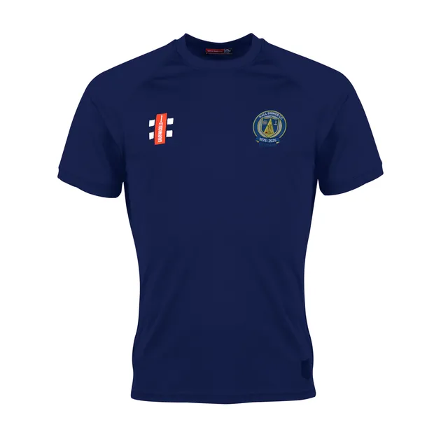 gray-nicolls-hall-bower-cc-matrix-v2-senior-t-shirt-cricket-navy-manica-corta image 1