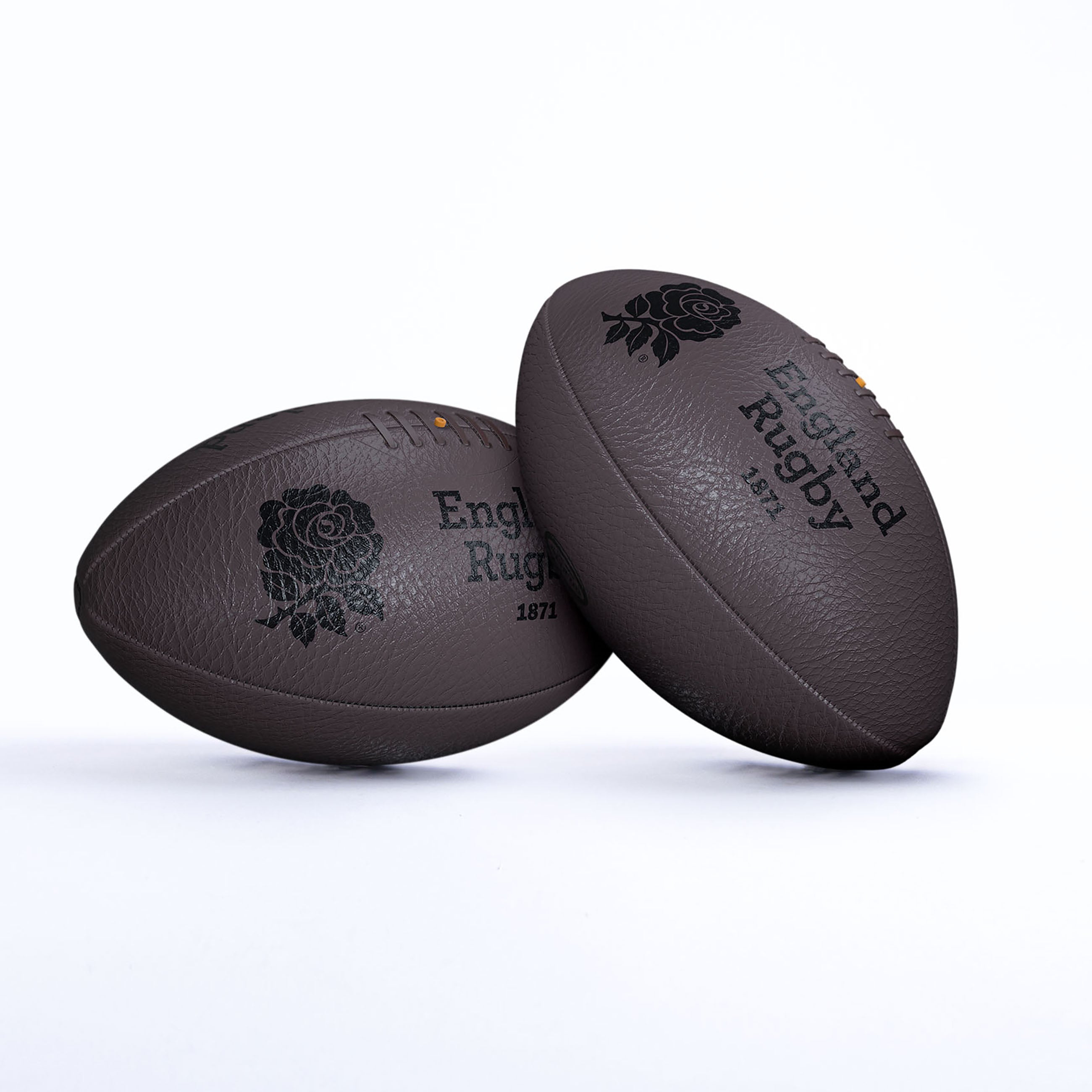 gilbert-rugby-england-vintage-ball-pallone-da-rugby-in-pelle-taglia-5-dark-tan image 1