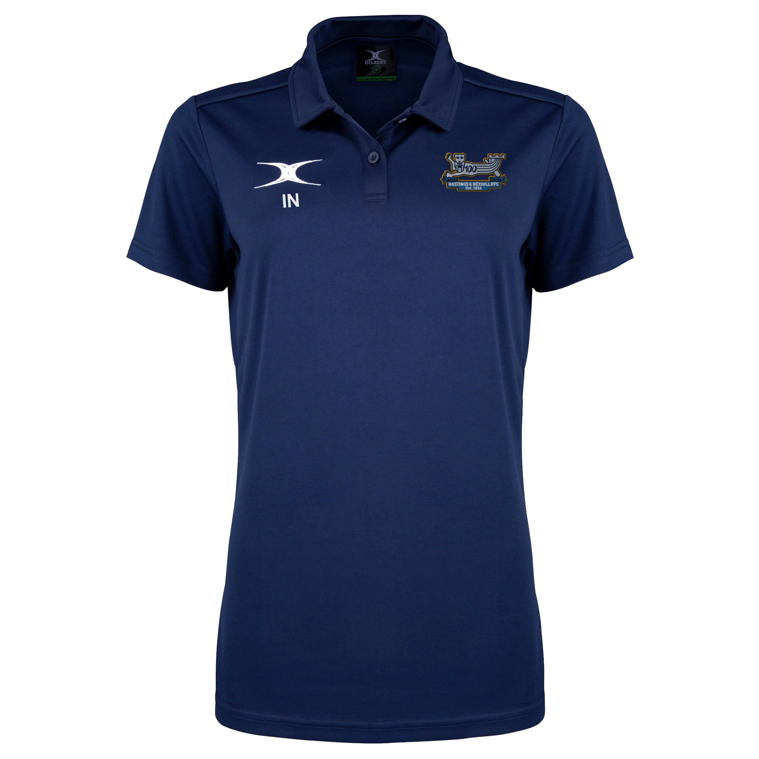 gilbert-rugby-hastings-bexhill-rfc-photon-polo-donna-blu-navy-manica-corta image 1