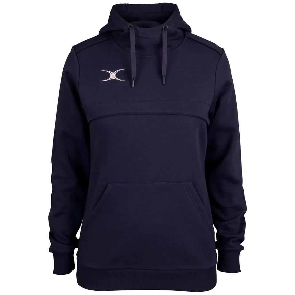 gilbert-rugby-photon-felpa-con-cappuccio-donna-nero-e-blu-navy image 1