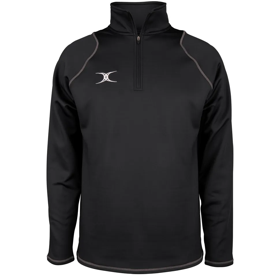 gilbert-rugby-quest-ii-pile-junior-1-4-zip-nero-blu-navy image 1