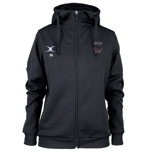 gilbert-rugby-whitley-bay-rockcliff-rfc-felpa-con-cappuccio-pro-donna-nera image 1