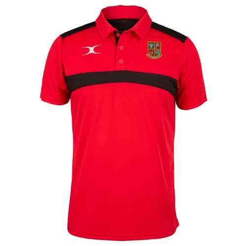 gilbert-rugby-new-tredegar-rfc-polo-photon-junior-rosso-nero-traspirante image 1
