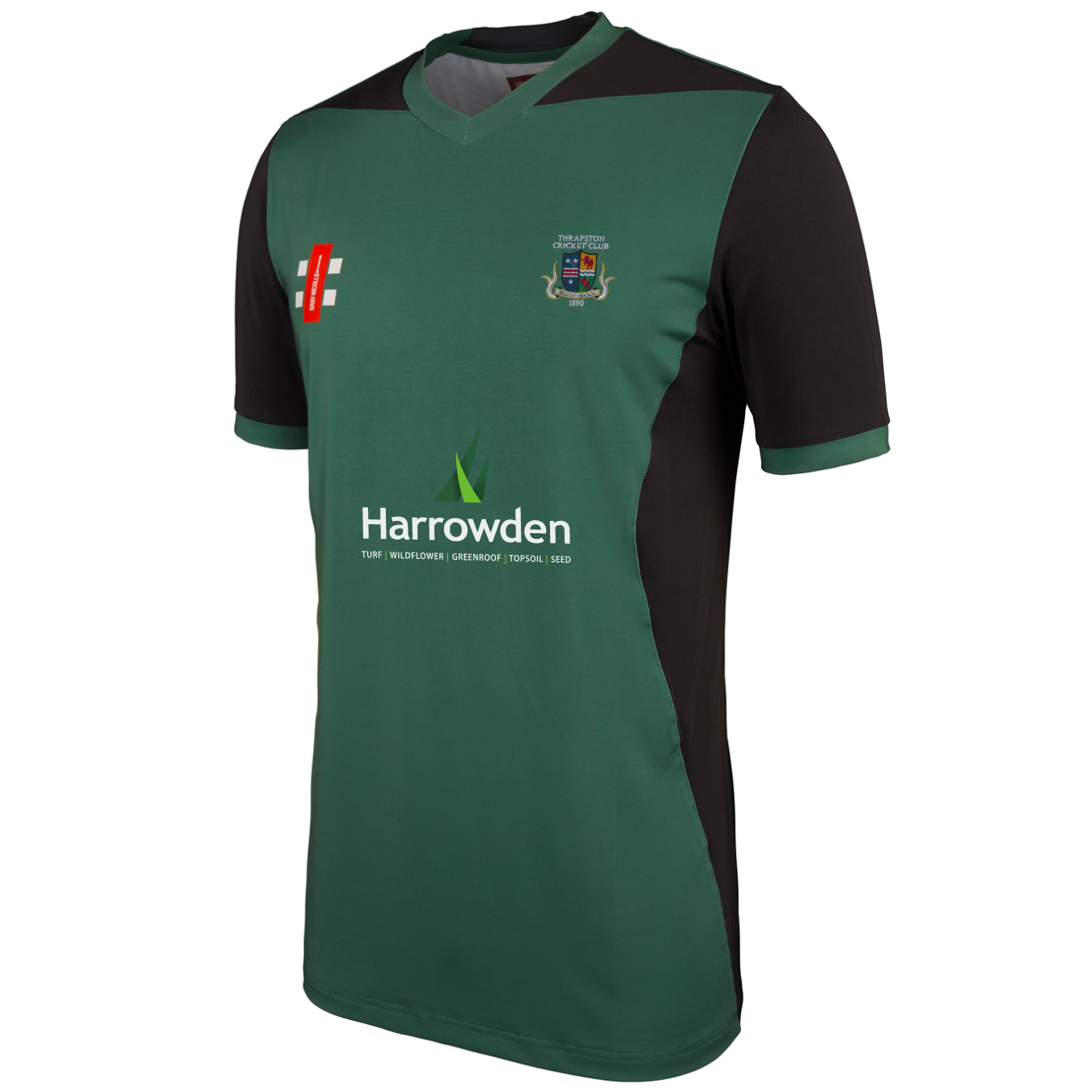 gray-nicolls-pro-performance-t20-maglia-cricket-thrapston-cc-adulto-verde-nero image 1