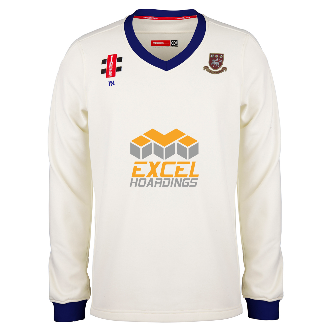 gray-nicolls-cleckheaton-cc-maglione-pro-performance-junior-avorio-navy image 1