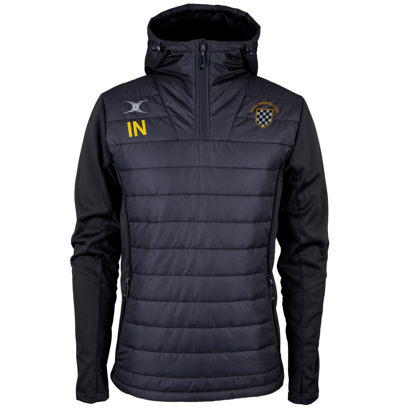 gilbert-rugby-barts-and-the-london-rfc-senior-pro-active-giacca-1-4-zip-nero image 2