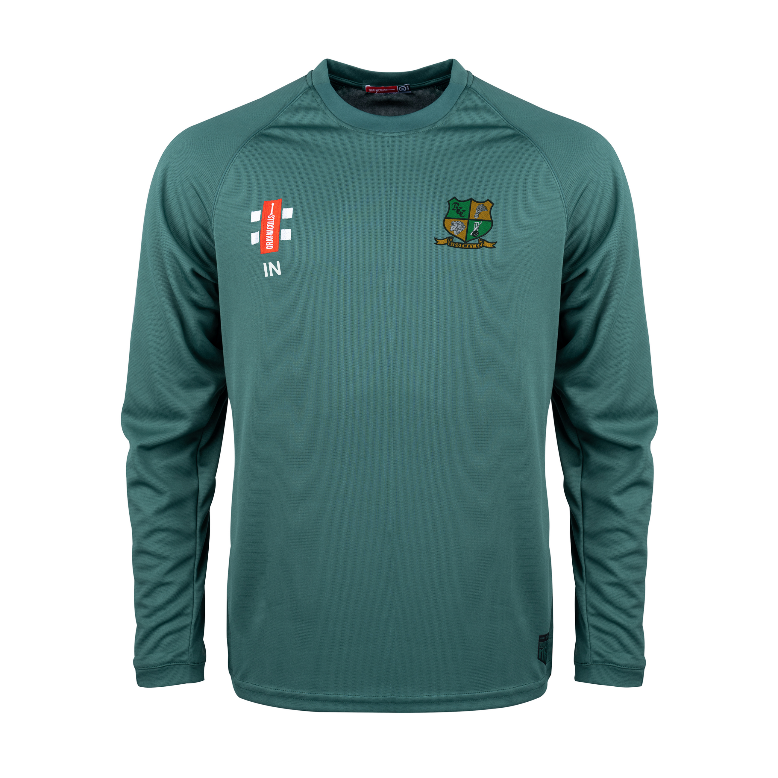 gray-nicolls-ridgeway-cc-senior-matrix-v2-t-shirt-cricket-manica-lunga-verde image 1