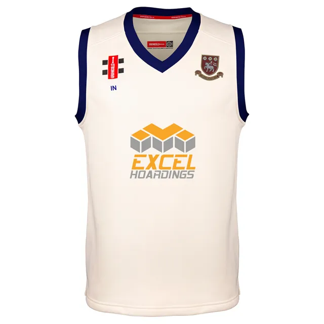 gray-nicolls-cleckheaton-cc-junior-gilet-pro-performance-match-avorio-navy image 1