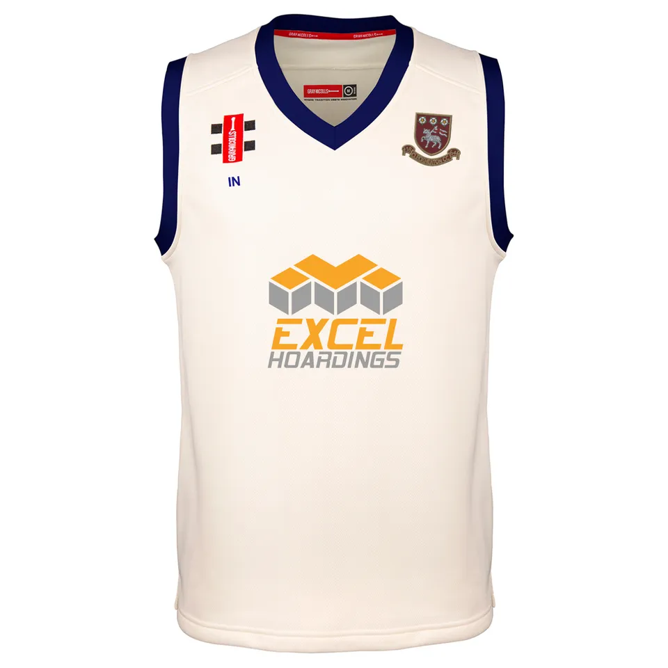 gray-nicolls-cleckheaton-cc-junior-gilet-pro-performance-match-avorio-navy image 1