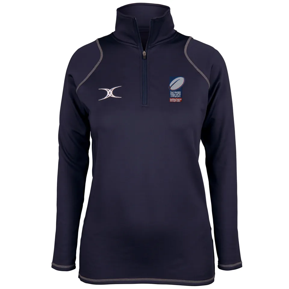 gilbert-rugby-tag-rugby-trust-quest-pile-donna-1-4-zip-dark-navy image 1