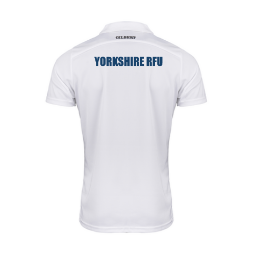 gilbert-rugby-yorkshire-rfu-photon-ii-polo-uomo-manica-corta-bianca-senior image 2