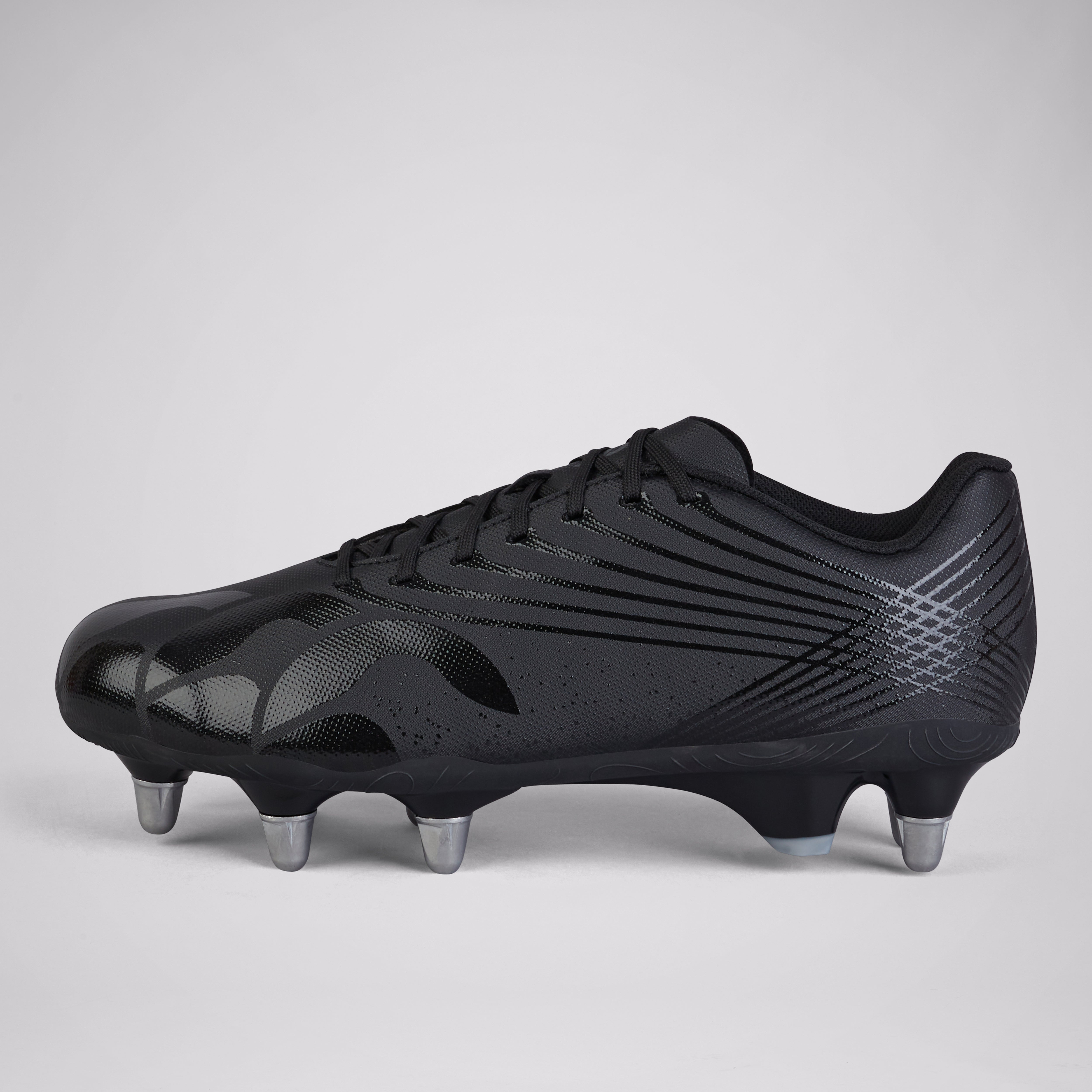 canterbury-stampede-groundbreak-team-scarpe-rugby-soft-ground-unisex-nero-grigio image 1