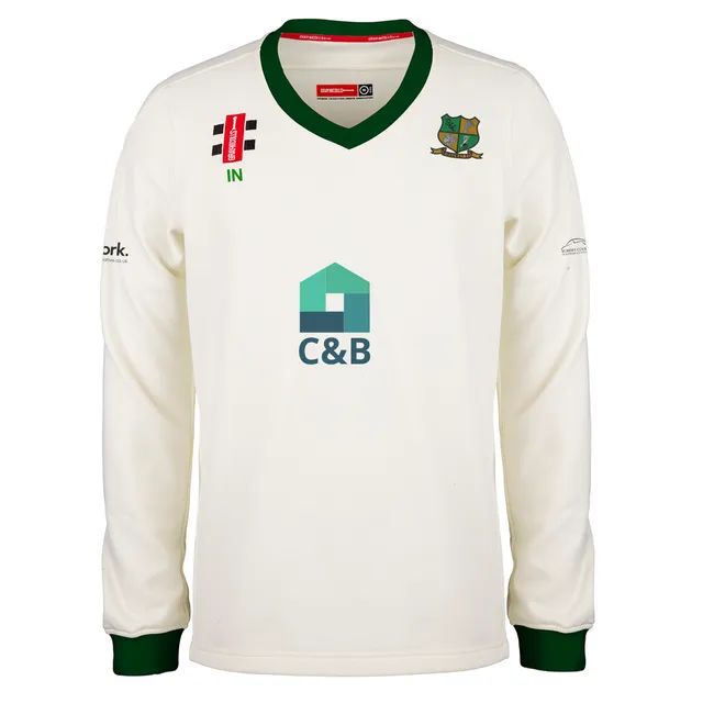 gray-nicolls-ridgeway-cc-pro-performance-maglione-match-junior-avorio-verde image 1