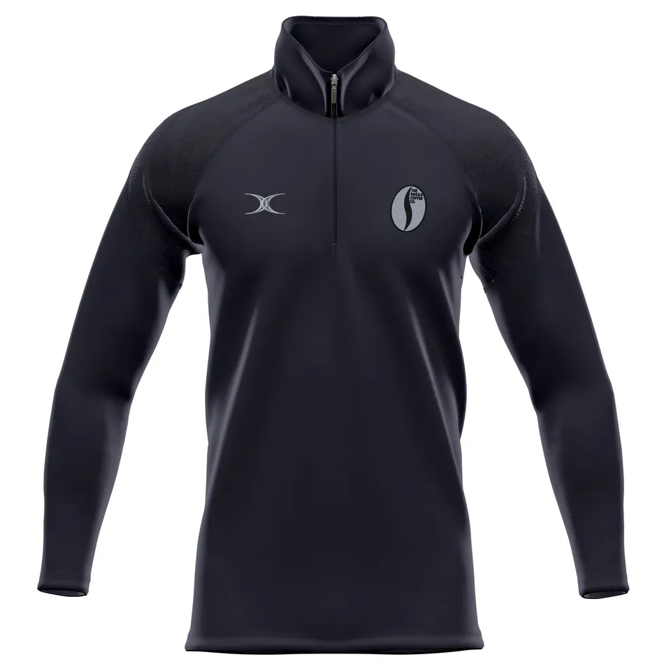 felpa-gilbert-rugby-gts-1-4-zip-fleece-senior-nero-rugga-coffee image 1