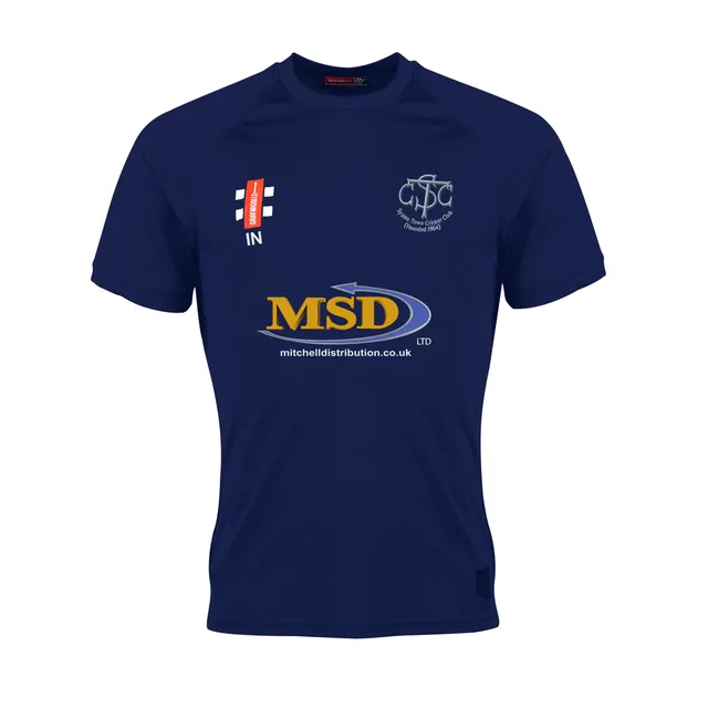 gray-nicolls-syston-town-cc-senior-t-shirt-matrix-v2-manica-corta-blu-navy image 1