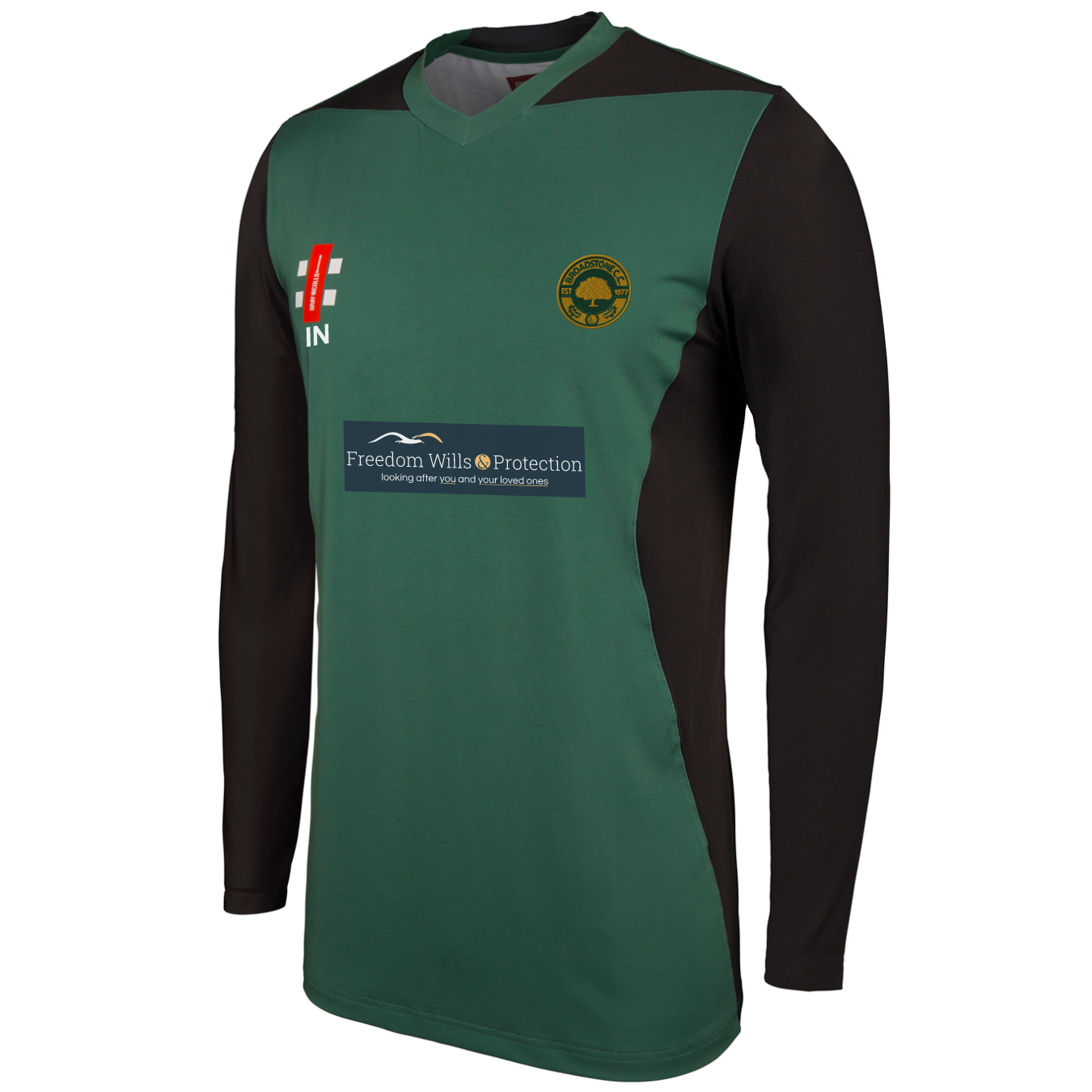 gray-nicolls-pro-performance-t20-maglia-cricket-broadstone-cc-junior-verde-nero- image 1