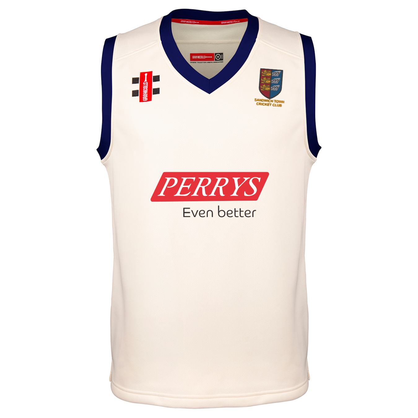 gray-nicolls-sandwich-town-cc-pro-performance-gilet-match-bambino-avorio-navy image 1