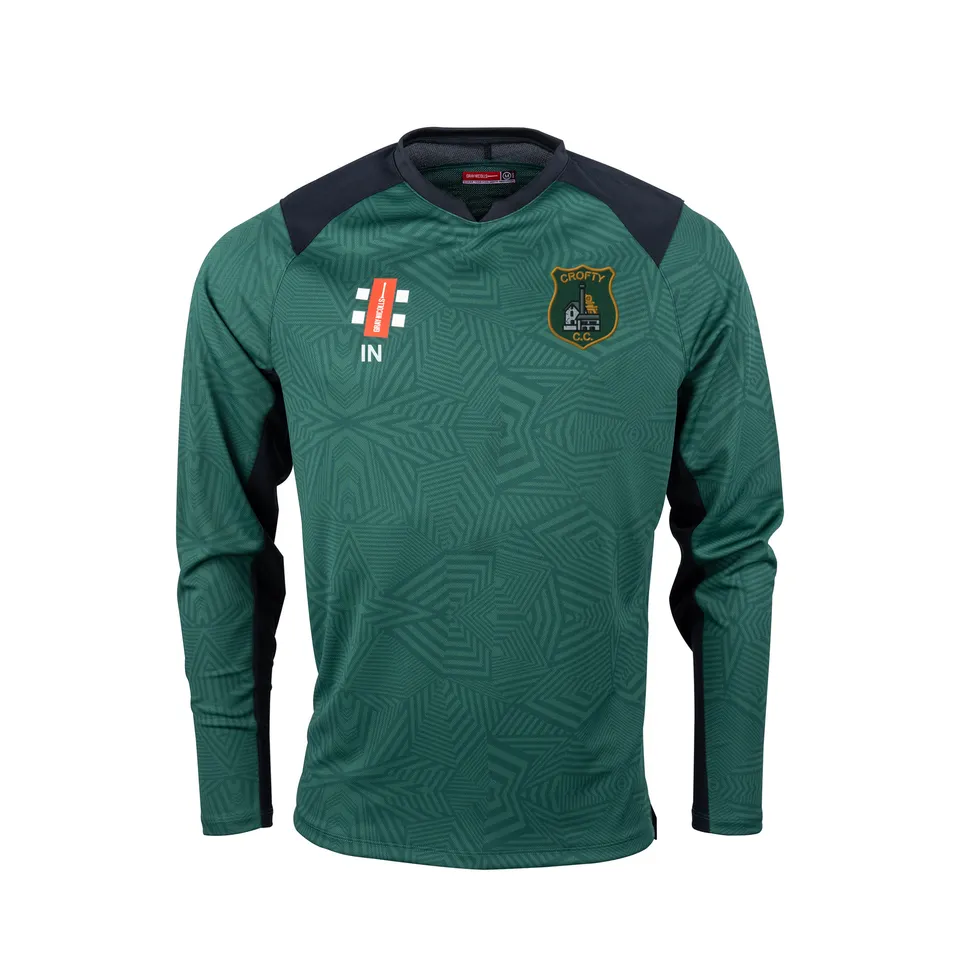 gray-nicolls-crofty-holman-cc-senior-maglia-pro-t20-manica-lunga-verde-nero image 1