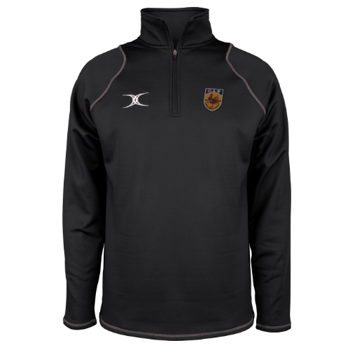 gilbert-rugby-harrogate-rufc-quest-pile-1-4-zip-uomo-nero image 1