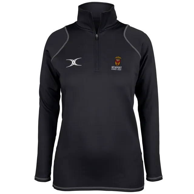 gilbert-rugby-newport-schools-quest-pile-1-4-zip-donna-nero image 1