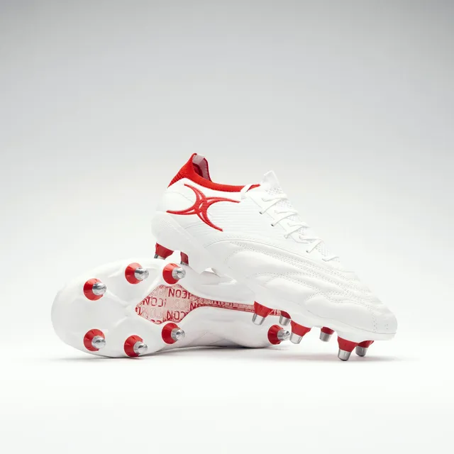 gilbert-rugby-icon-players-8-stud-scarpe-rugby-junior-bianche image 1