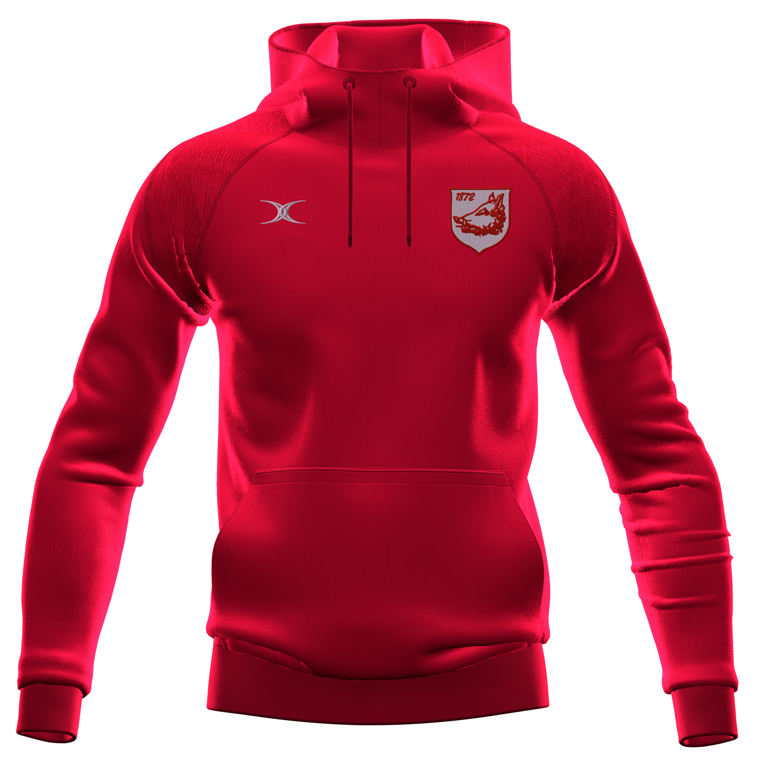 gilbert-rugby-bromsgrove-rfc-junior-felpa-gts-con-cappuccio-rossa image 1
