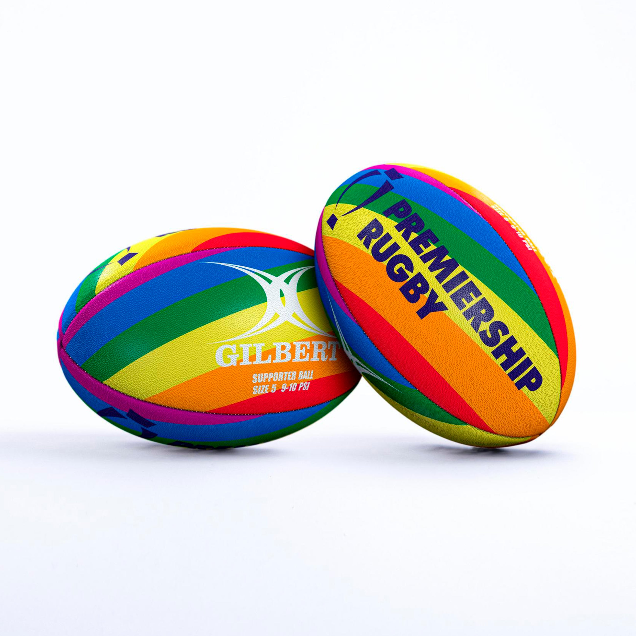 gilbert-rugby-rainbow-premiership-rugby-ball-pallone-supporter-misura-5 image 1