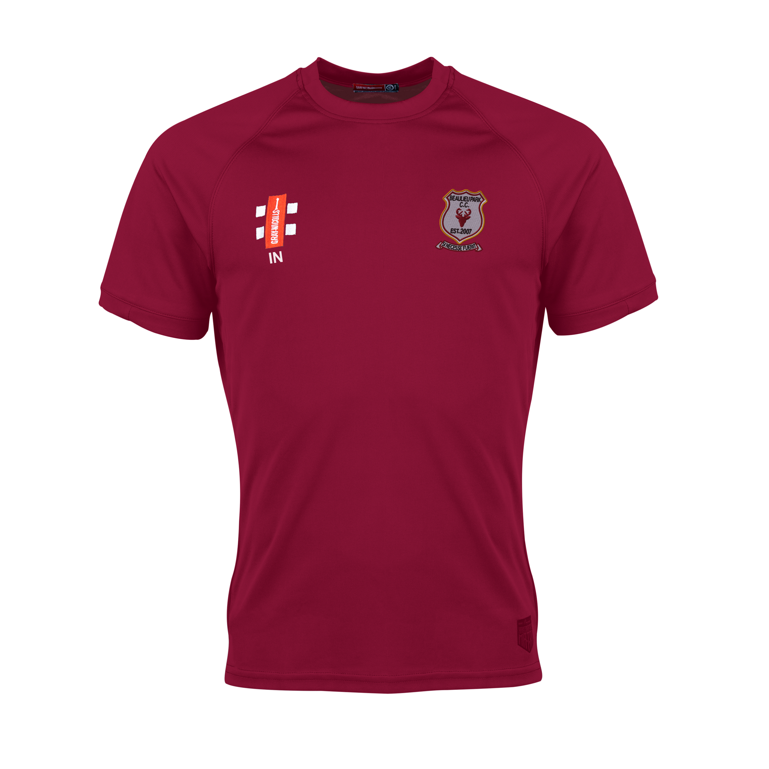 gray-nicolls-beaulieu-park-cc-senior-t-shirt-matrix-v2-manica-corta-bordeaux image 1