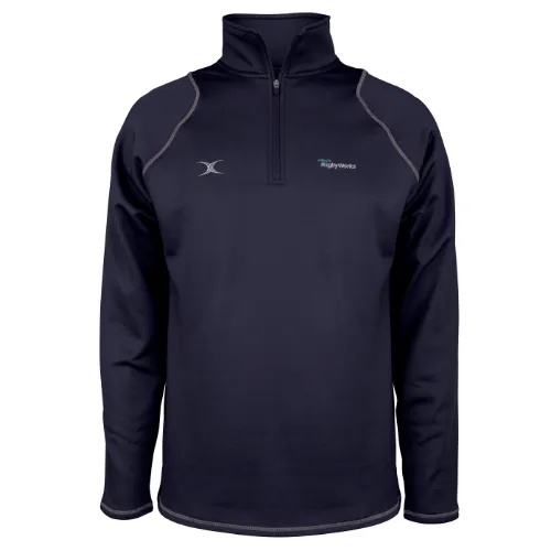 gilbert-rugby-quest-ii-pile-donna-1-4-zip-dallaglio-rugby-works-blu-navy-scuro image 1