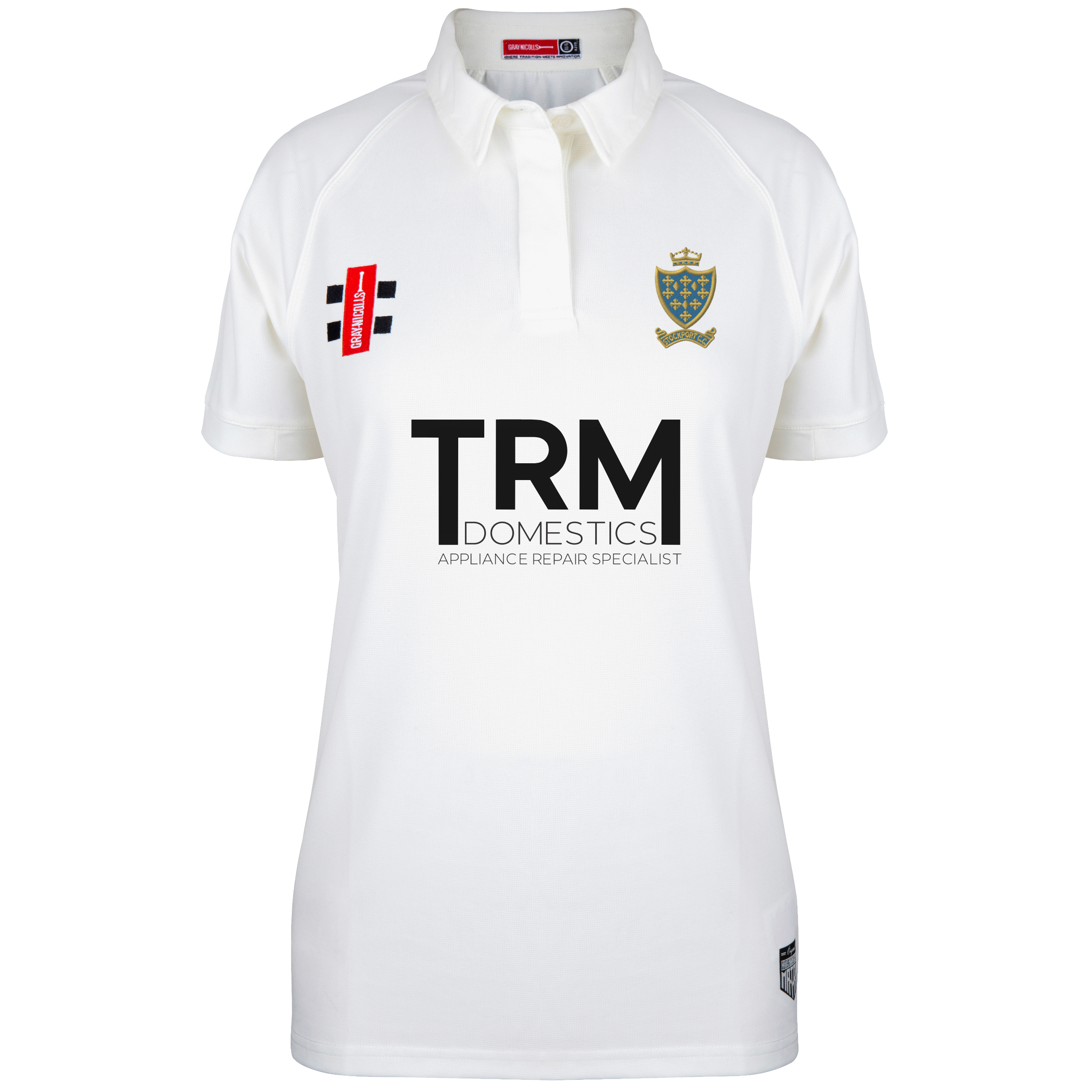 gray-nicolls-stockport-cc-matrix-v2-t-shirt-manica-corta-donna-avorio image 1