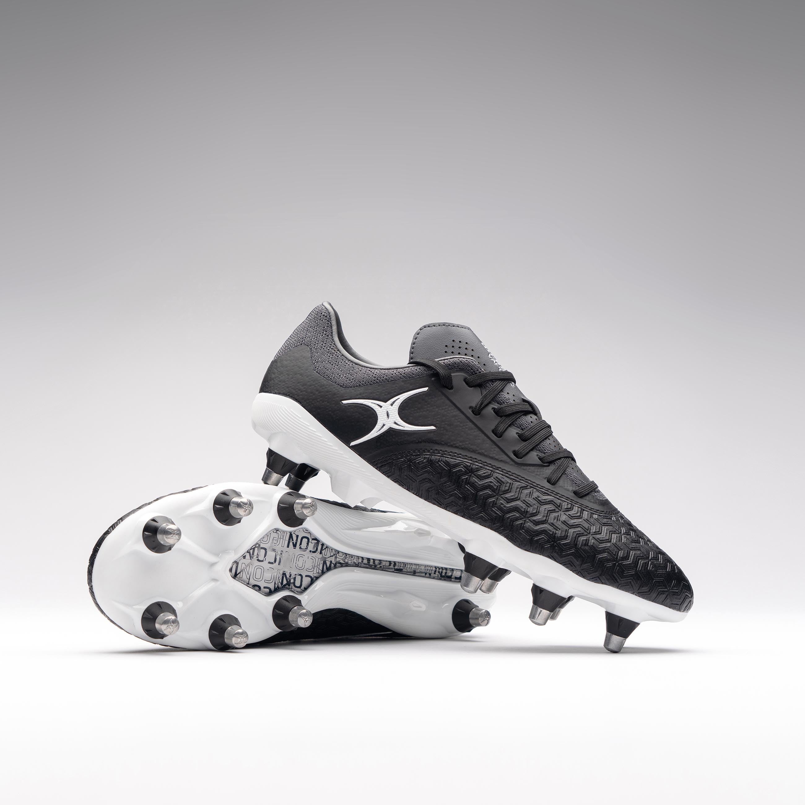 gilbert-rugby-icon-vapour-8s-scarpe-rugby-senior-nero-grigio image 1