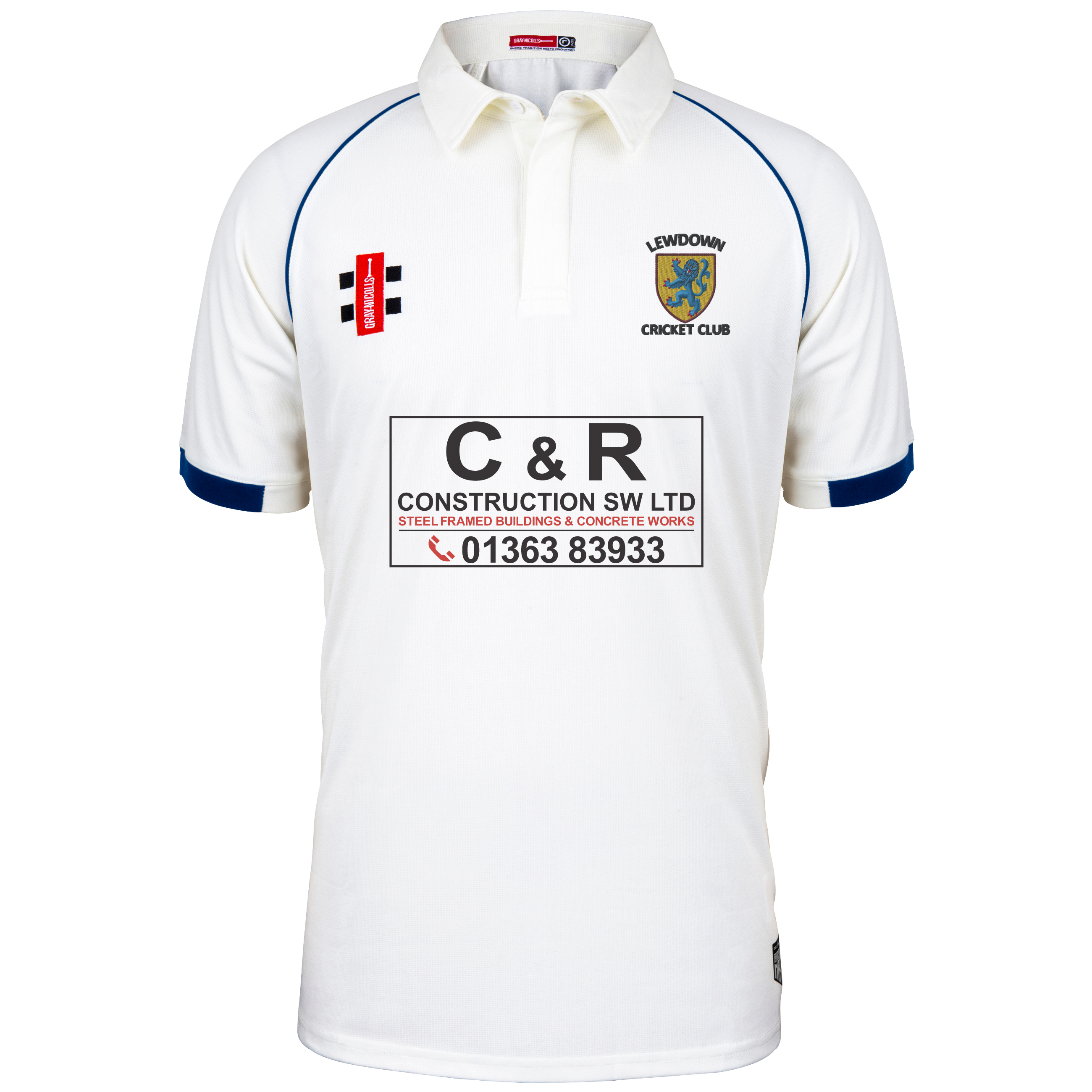 gray-nicolls-matrix-v2-maglia-gara-maniche-corte-lewdown-cc-senior-avorio-navy image 1