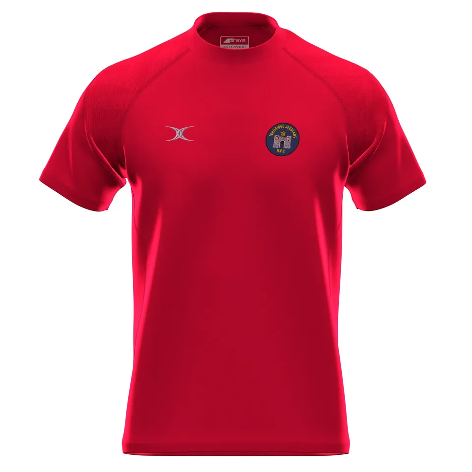 gilbert-rugby-tonbridge-juddians-rfc-gts-maglia-junior-rossa-a-maniche-corte image 1